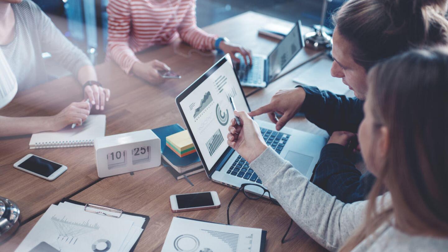 A marketing and sales team member collaborating with the event data.